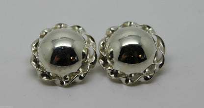 Kaedesigns Sterling Silver 925 Half Large Ball Round Clip On Earrings