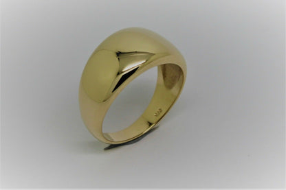 Genuine Solid 9ct White Or Rose Or Yellow Gold High 10mm Dome Ring Your Size