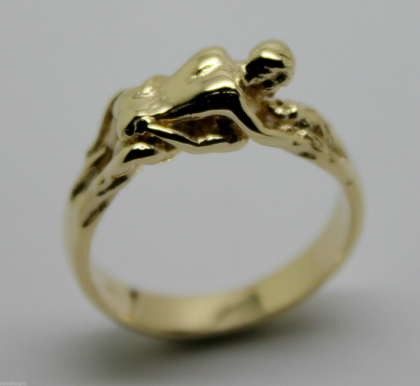 Genuine 9kt 9ct Solid Yellow, Rose or White Gold Making Love Ring  276