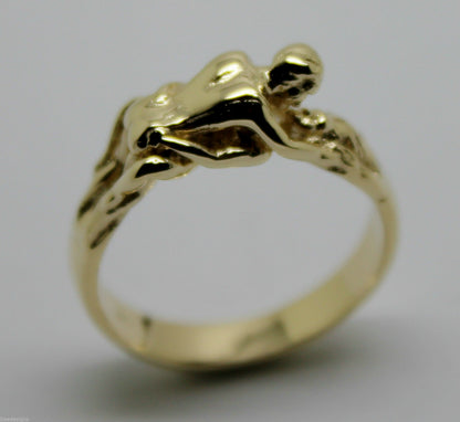 Genuine 9kt 9ct Solid Yellow, Rose or White Gold Making Love Ring  276