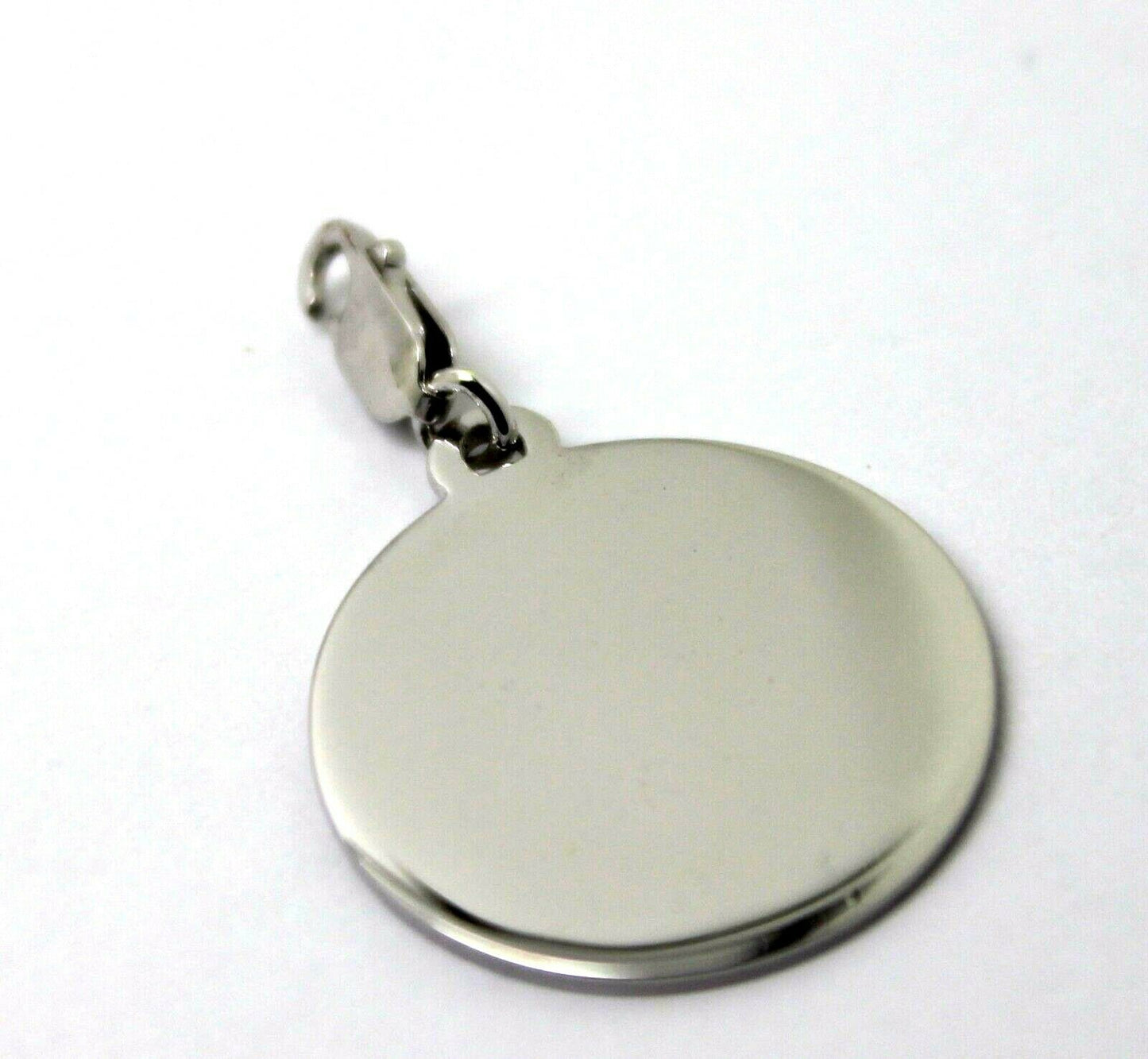 Genuine 9K 9ct 375 White Gold Shield Pendant & Parrot Clasp