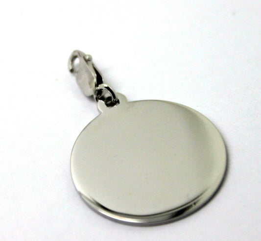 Genuine 9K 9ct 375 White Gold Shield Pendant & Parrot Clasp