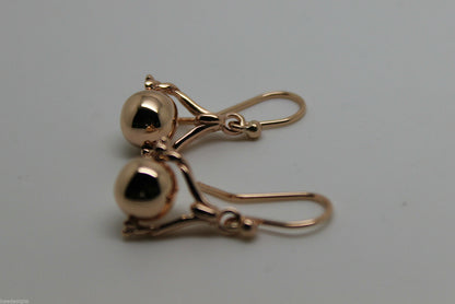 Genuine 9ct 9k 375 Yellow, Rose or White Gold Plain Ball Spinner Earrings