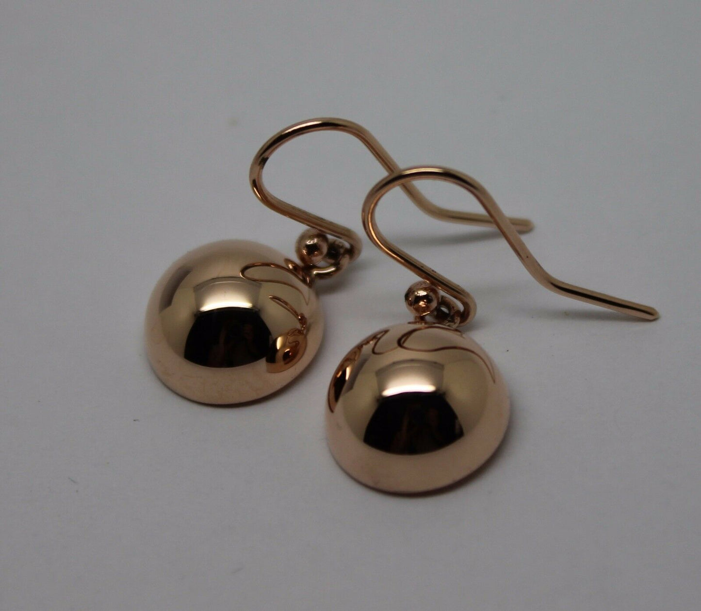 Genuine 9kt 9ct 375 Solid Yellow, Rose & White Gold 12mm Half Plain Ball Earrings