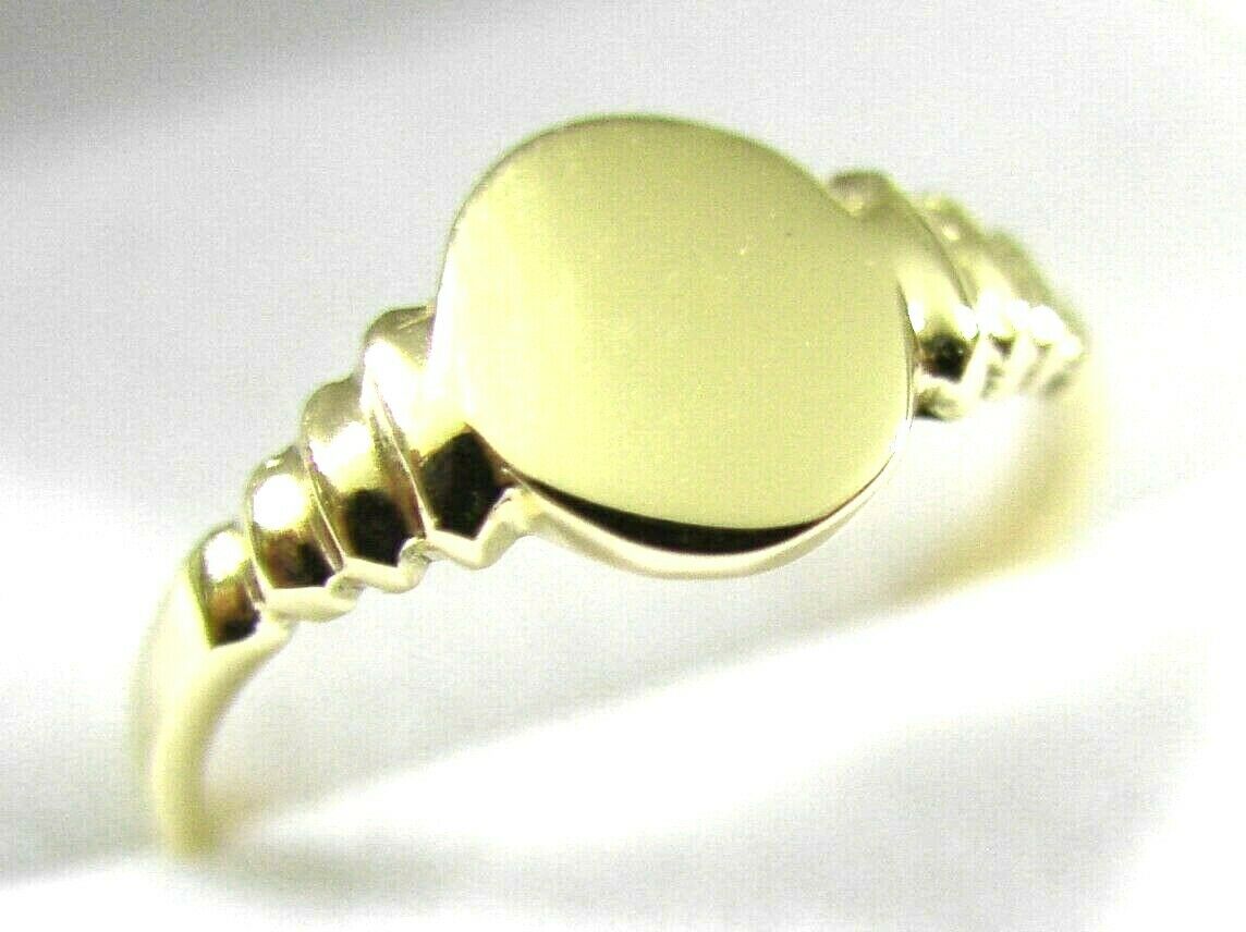 Size G Genuine Small New 9ct 9K Yellow, Rose or White Gold Oval Signet Ring 342
