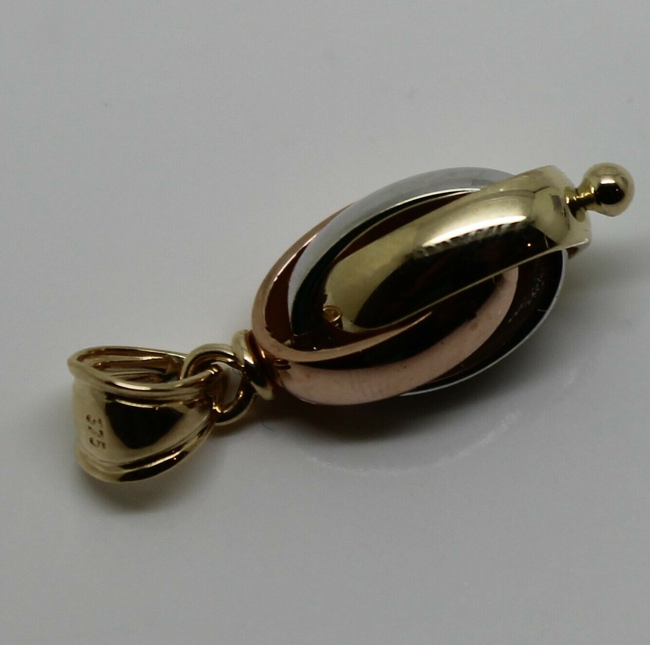 Kaedesigns New 9ct 9k Yellow Rose & White Gold Oval Belcher Pendant