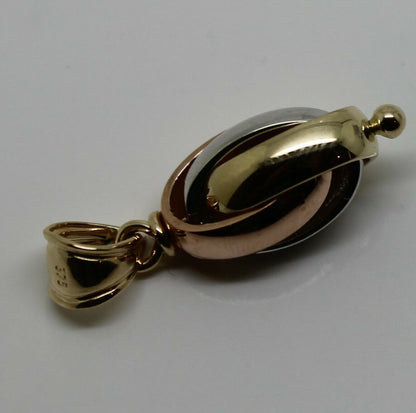 Kaedesigns New 9ct 9k Yellow Rose & White Gold Oval Belcher Pendant
