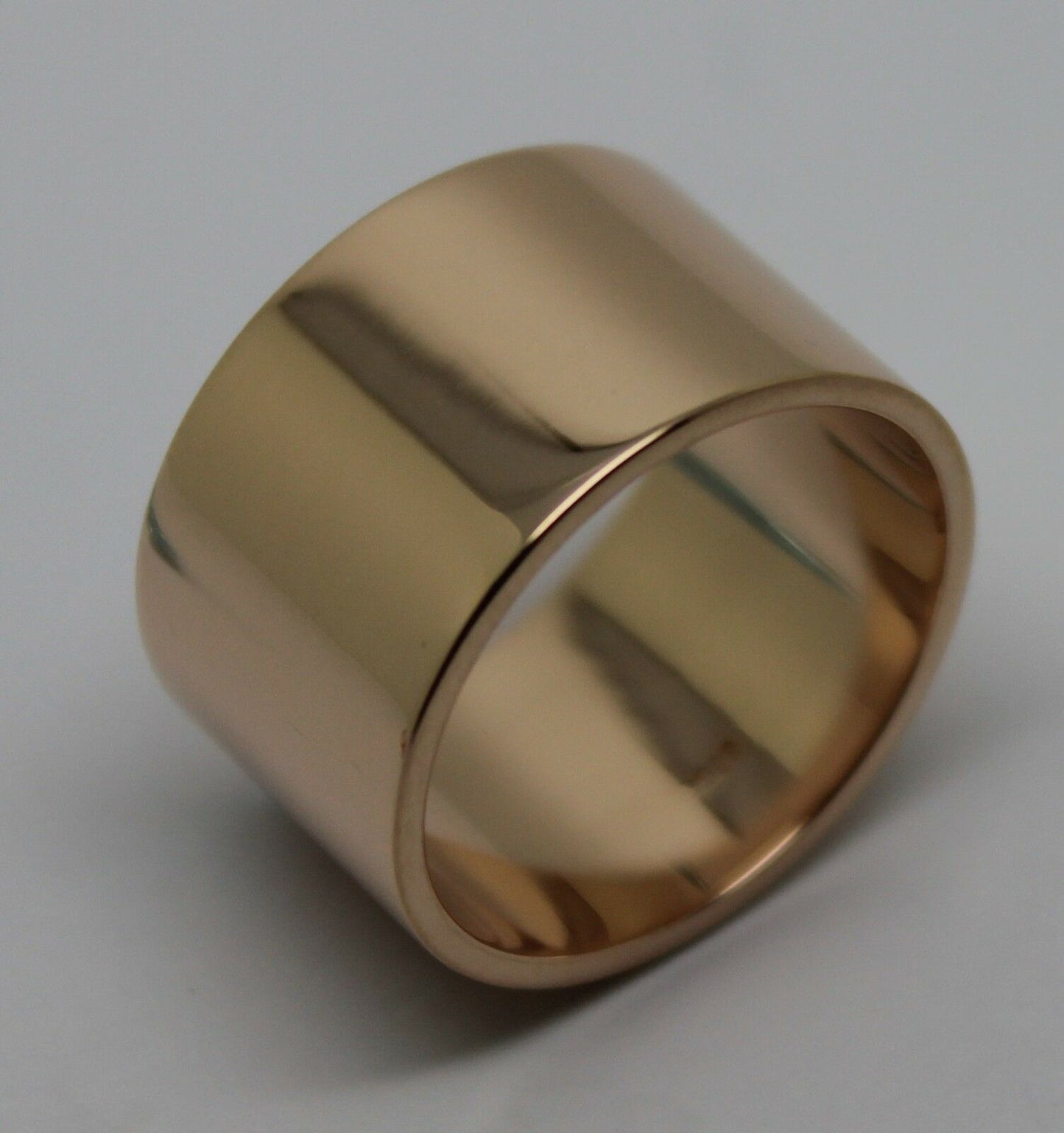 Genuine Solid 9ct 9k Rose Or Yellow Or White Gold 12mm Wide Flat Band Ring Size O