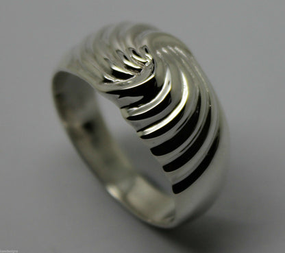 Genuine 9ct 9k 375 Yellow or Rose or White Gold or Sterling Silver Swirl Dress Ring