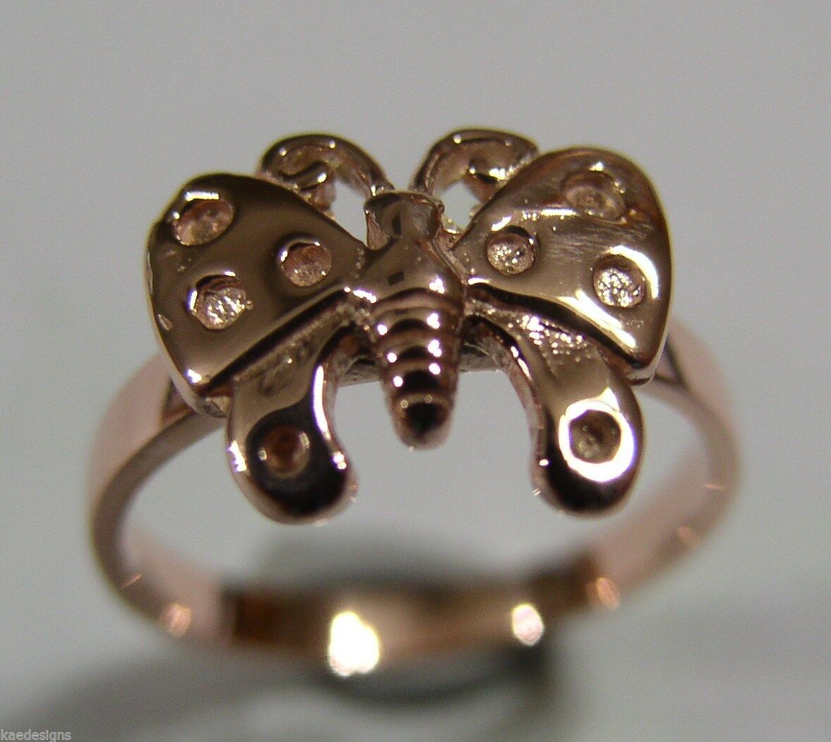 Genuine Solid 9ct White Or Rose Or Yellow Gold Butterfly Ring Choose Size