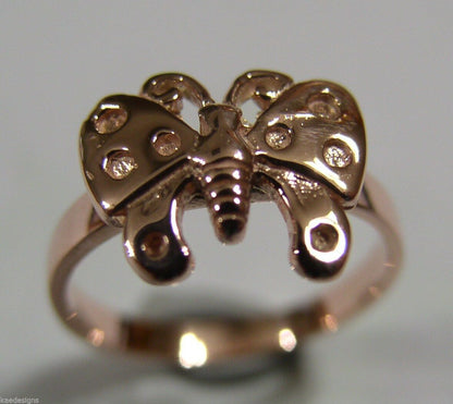Genuine Solid 9ct White Or Rose Or Yellow Gold Butterfly Ring Choose Size