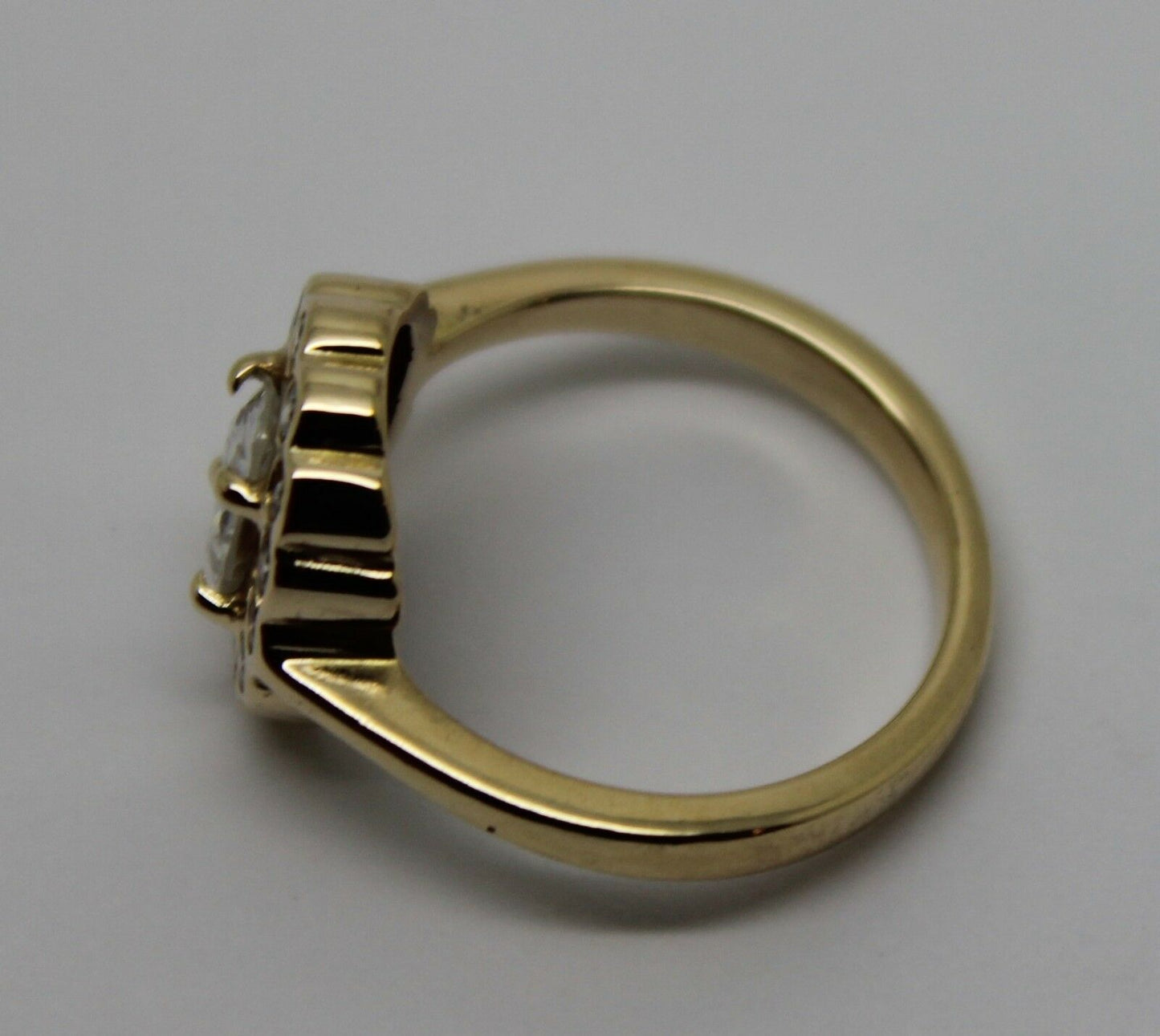 Size L Genuine 9ct Yellow Gold Oval Cubic Zirconia Ring