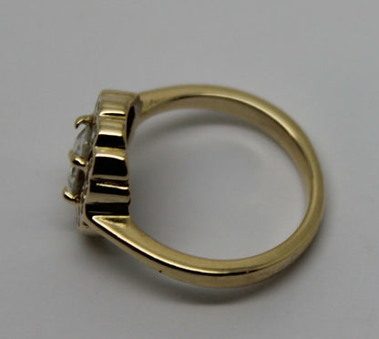 Size L Genuine 9ct Yellow Gold Oval Cubic Zirconia Ring
