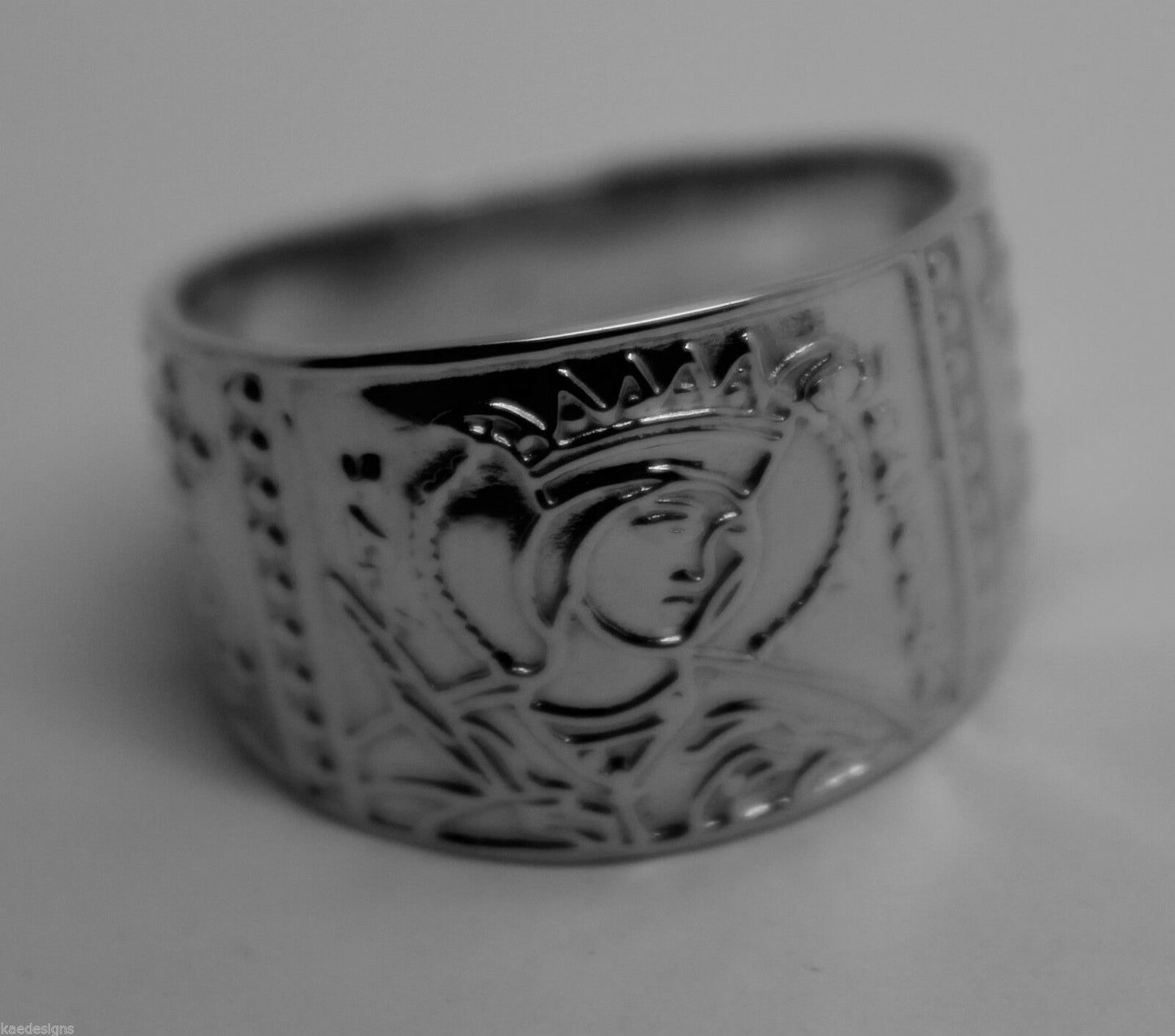 Genuine Solid 9ct 9k 375 White Or Rose Or Yellow Gold St Saint Catherine Ring