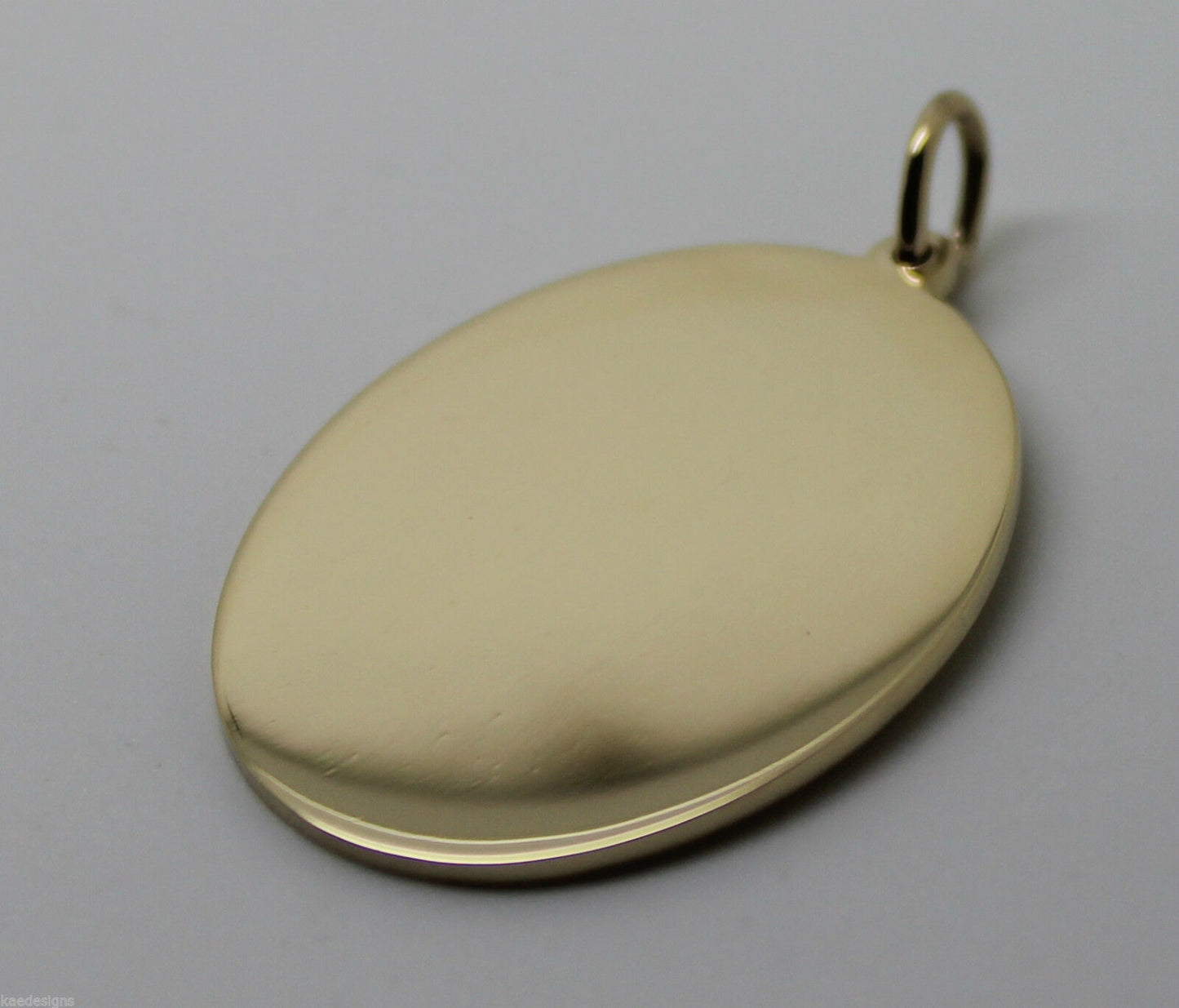 Kaedesign Genuine 375 9ct Yellow Or Rose Or White Gold Large Oval Shield Pendant