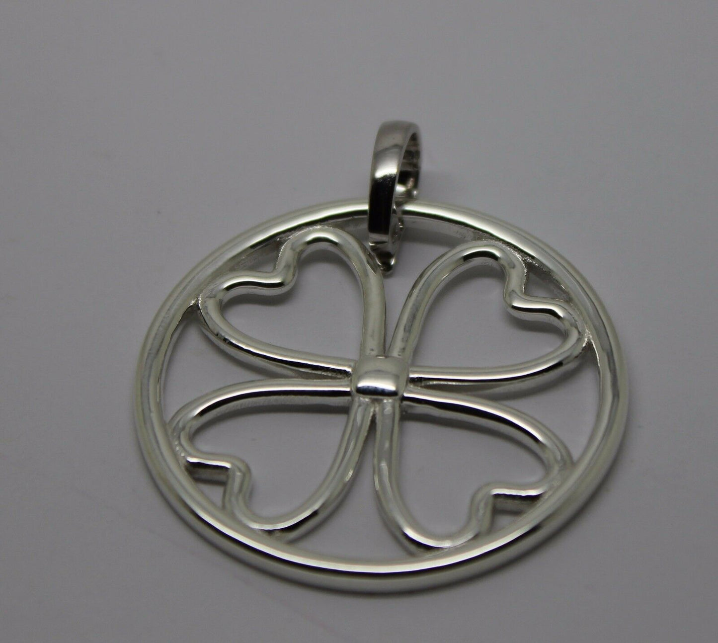 Sterling Silver 925 Four Heart Pendant with Detachable Enhancer