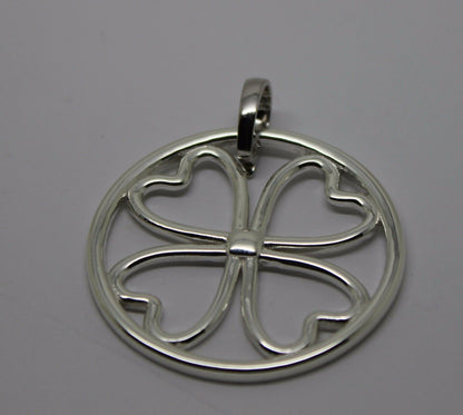 Sterling Silver 925 Four Heart Pendant with Detachable Enhancer