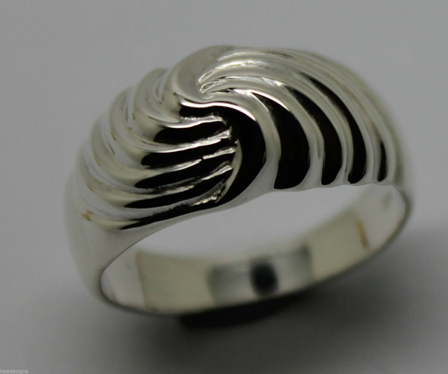 Genuine 9ct 9k 375 Yellow or Rose or White Gold or Sterling Silver Swirl Dress Ring