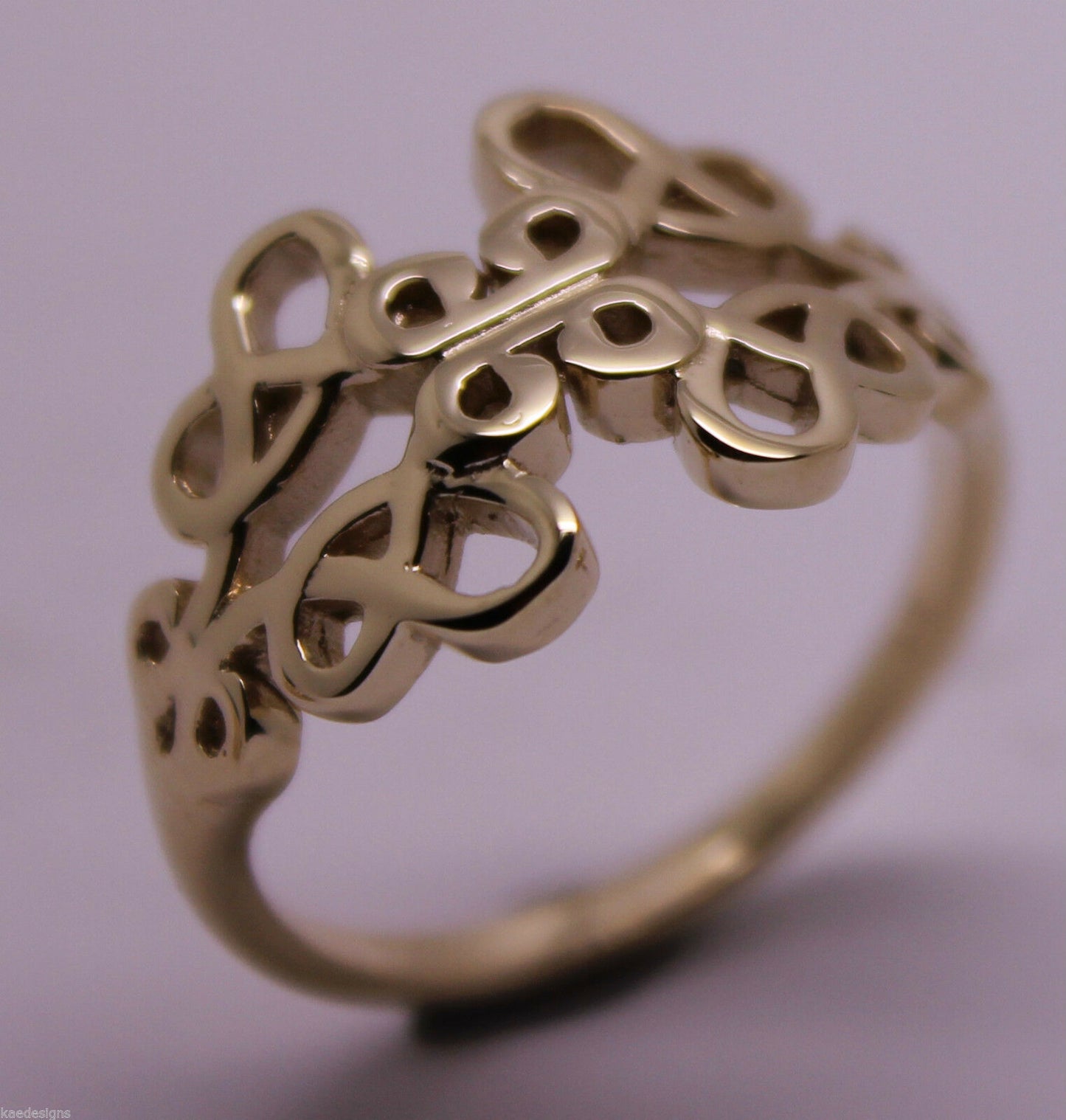 Solid Genuine 9ct 9kt Yellow, Rose and White Gold Hallmarked 375 Fancy Celtic Swirl Ring  421