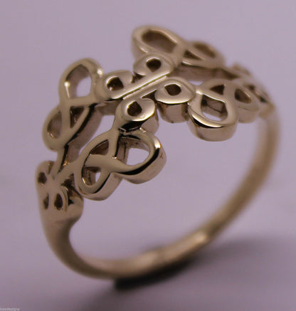 Solid Genuine 9ct 9kt Yellow, Rose and White Gold Hallmarked 375 Fancy Celtic Swirl Ring  421