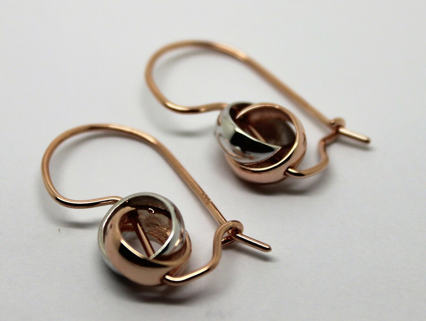 Kaedesigns Genuine 9ct 9k 375 10mm Rose White Gold Belcher Spinning Earrings