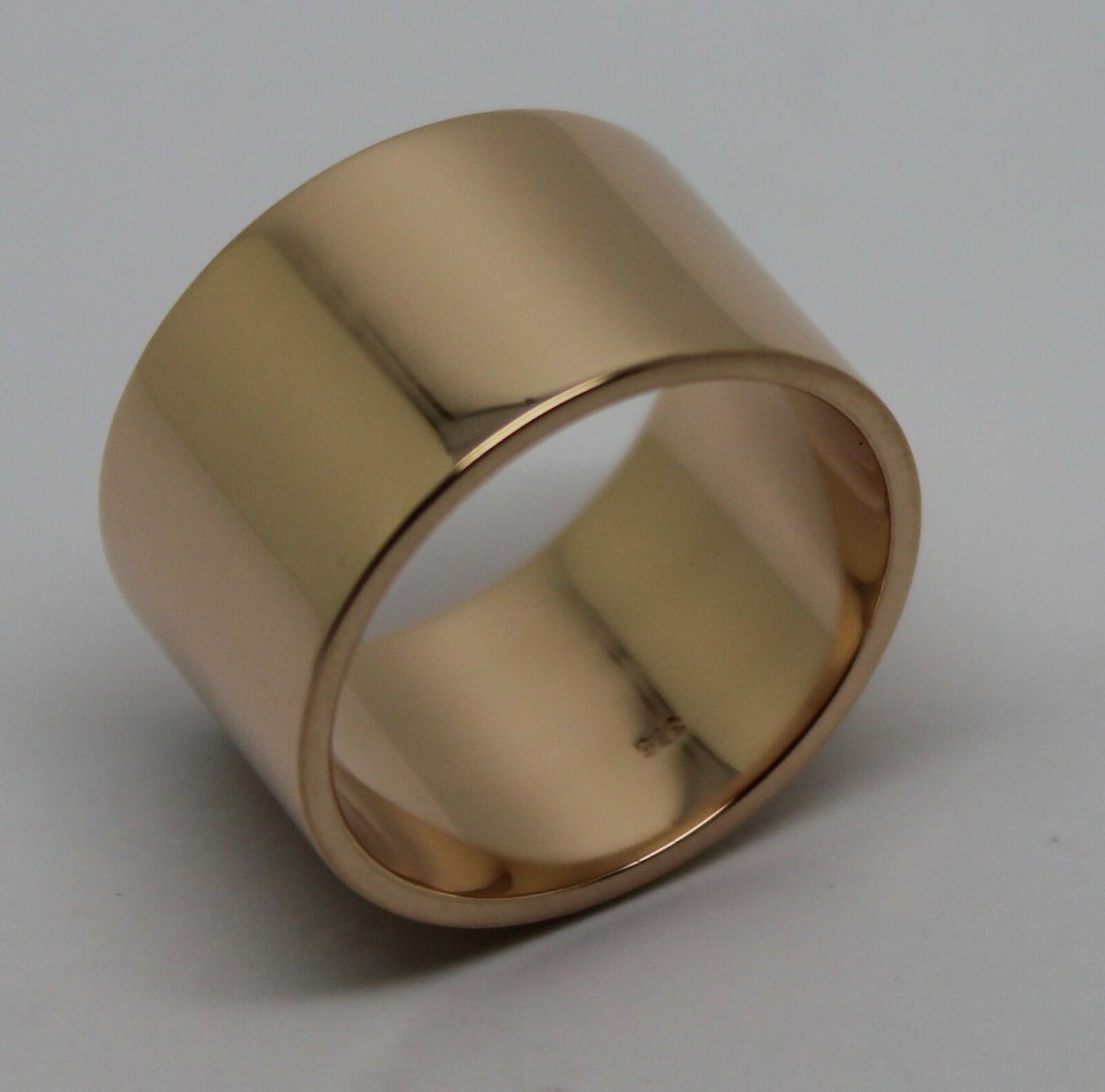 Genuine Solid 9ct 9k Rose Or Yellow Or White Gold 12mm Wide Flat Band Ring Size O