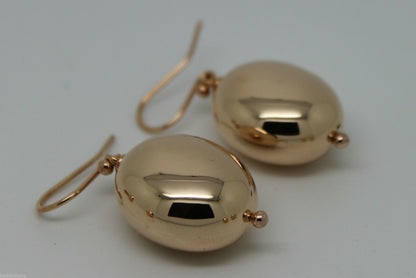 Kaedesigns New Genuine Heavy 9ct 9k Rose, Yellow, White Gold Oval Hook Earrings