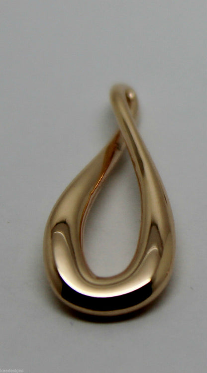 Kaedesigns Genuine 9ct 9K 375 Yellow or Rose or White Gold Large Tear Drop Pendant