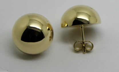Kaedesigns, 9ct  9k Yellow Or White Or Rose Gold 375 18mm Half Ball Hook Earrings