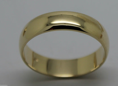 Genuine 9ct 9K Yellow, Rose or White Gold 6mm Wedding Band Ring Size Y