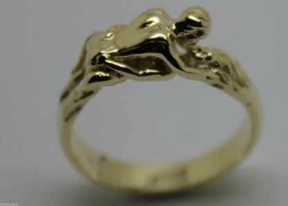 Genuine 9kt 9ct Solid Yellow, Rose or White Gold Making Love Ring  276