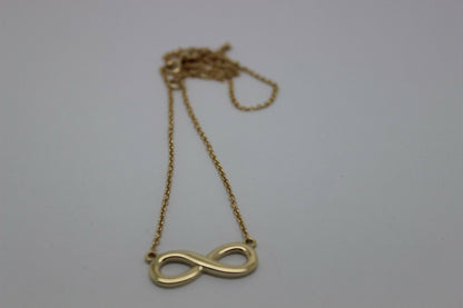 Kaedesigns 9ct 9k 375 Solid Yellow Gold Infinity Long 56cm Belcher Necklace