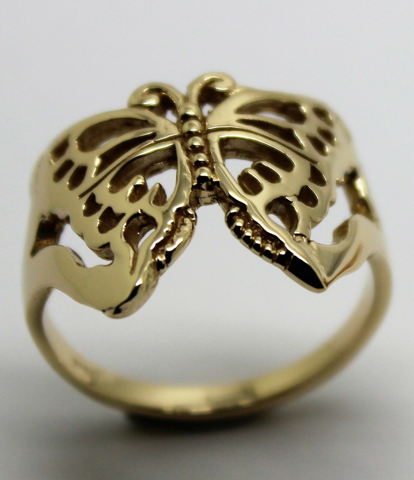 Solid Genuine 9ct White Or Rose Or Yellow Gold Large Butterfly Ring Size Q 236