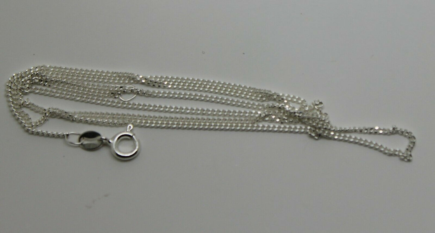 Genuine 925 Sterling Silver Kerb Curb Link Chain Necklace 40cm, 45cm, 50cm or 55cm