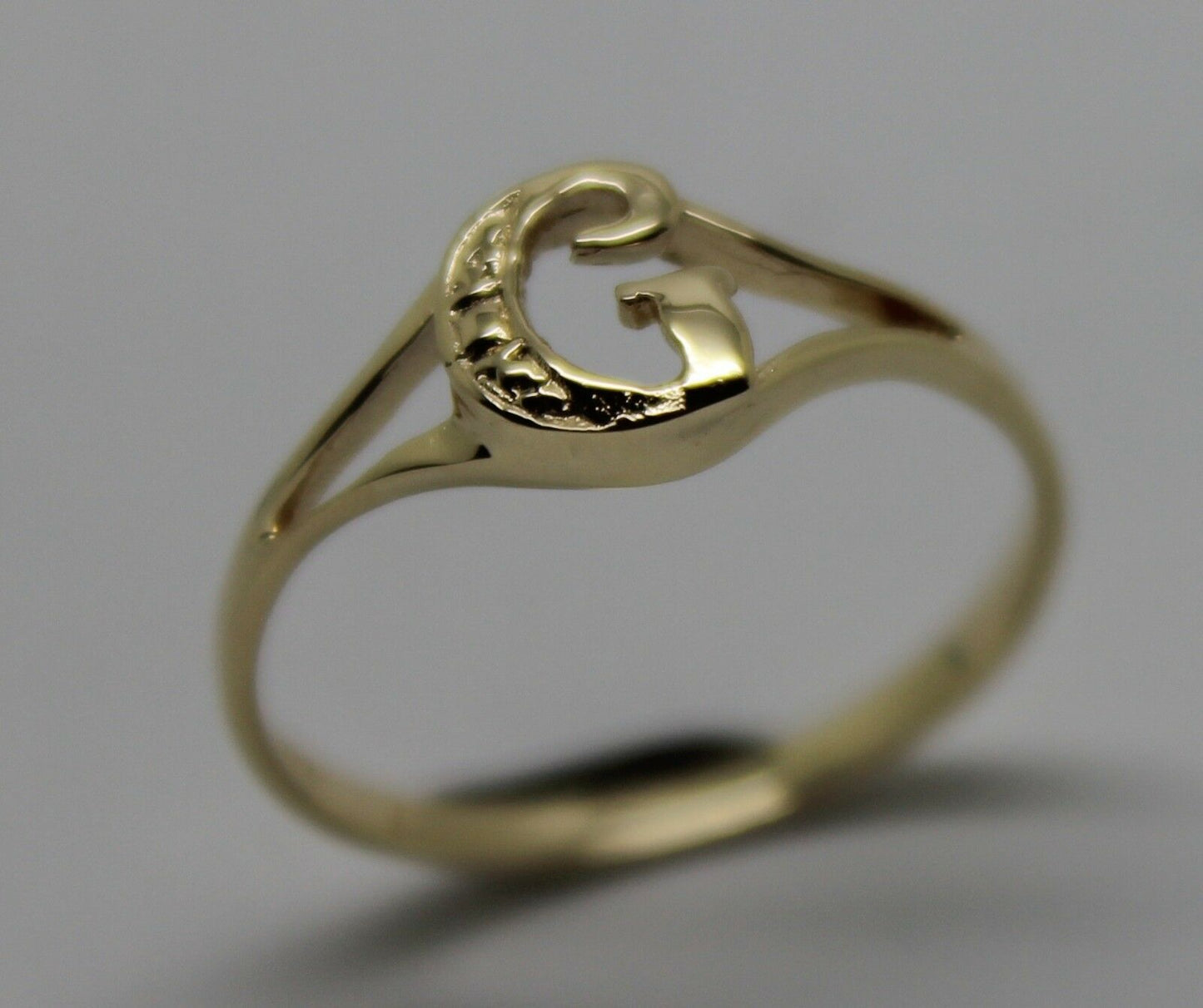 Genuine Delicate 9ct 375 Yellow, Rose or White Gold Initial Ring G