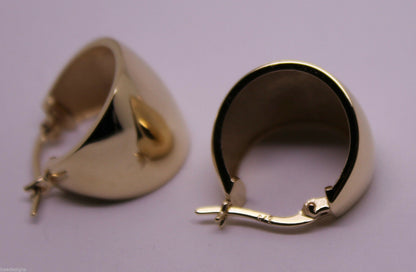 Kaedesigns, Genuine 9ct 9K 15mm Wide Yellow, Rose & White Gold 375, Hoop Full Solid Earrings
