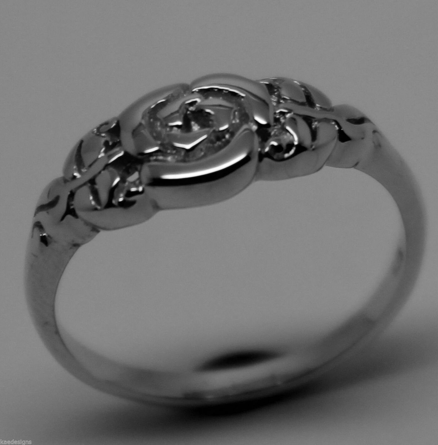 Genuine Solid 9ct White Or Rose Or Yellow Gold Flower Ring Choose Size F To K