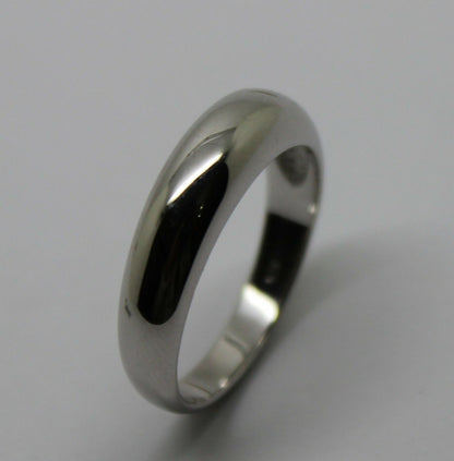 Size P Genuine 9ct White Gold Full Solid 5mm Dome Ring