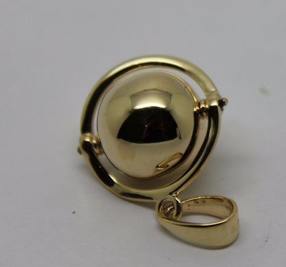 Genuine New Belcher 14mm 9ct 9k 375 Yellow, Rose or White Gold Ball Drop Pendant
