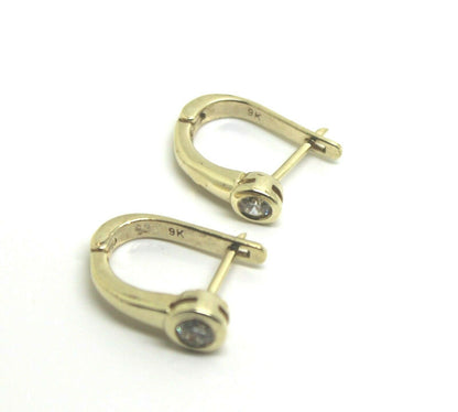 Genuine 9ct Solid Yellow, Rose or White Gold Cubic Zirconia Huggies Earrings
