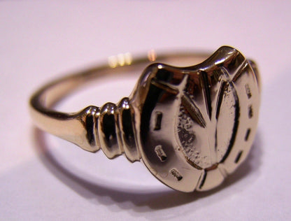 Kaedesigns, Size R Genuine Large 9ct Genuine Yellow, Rose or White Gold  Lucky Horseshoe Ring