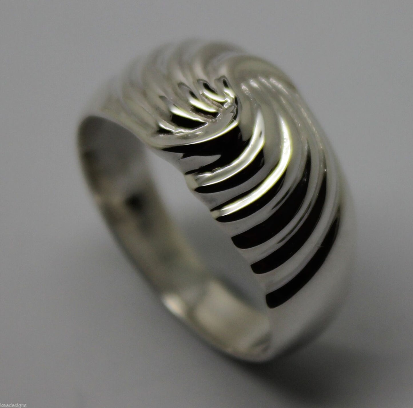Genuine 9ct 9k 375 Yellow or Rose or White Gold or Sterling Silver Swirl Dress Ring