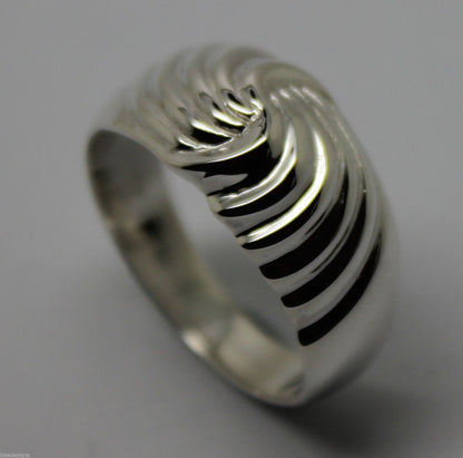 Genuine 9ct 9k 375 Yellow or Rose or White Gold or Sterling Silver Swirl Dress Ring