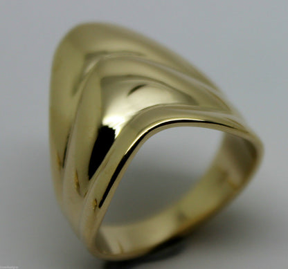Genuine 9ct 375 Solid Rose Or Yellow Or White Gold Wide Pointy Ring In Your Size