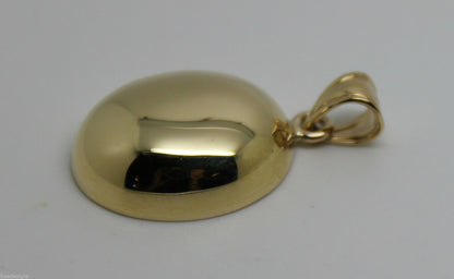 Genuine New 9ct 9kt Yellow, Rose or White Gold Oval Half Bubble Ball Pendant