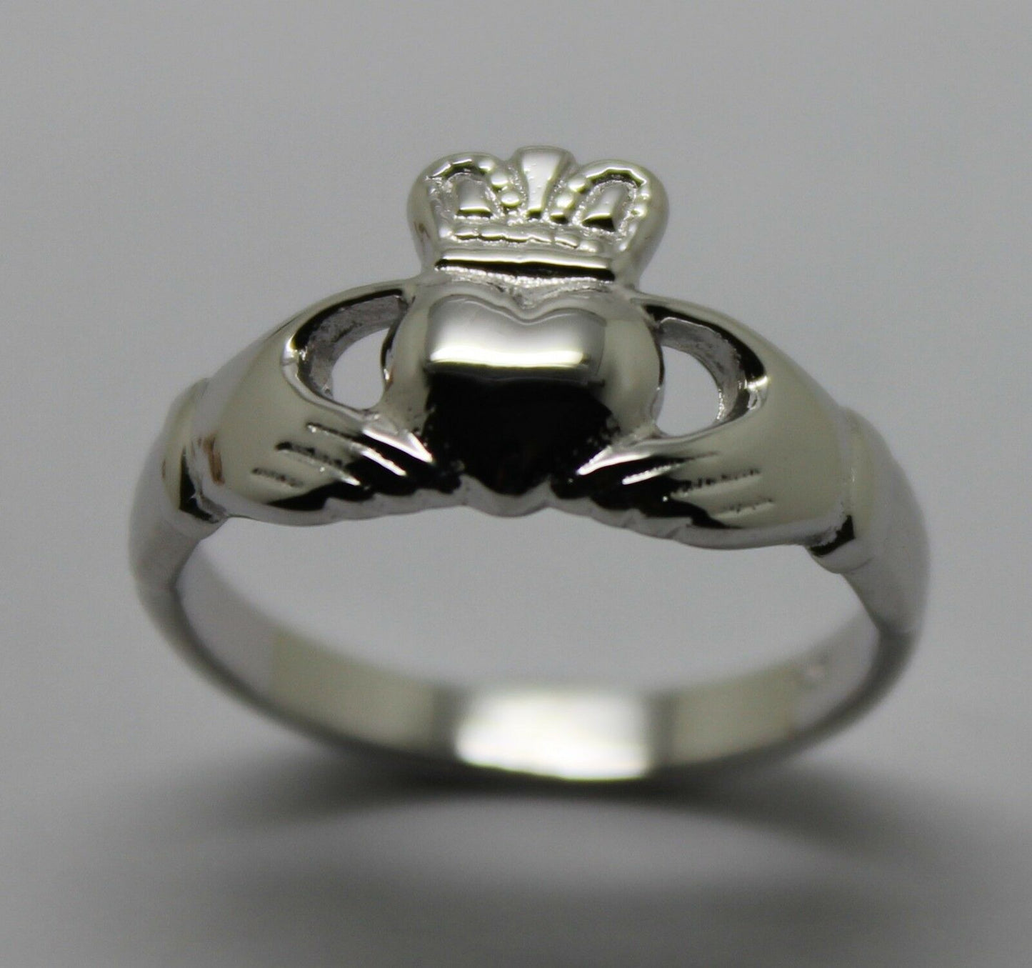 Genuine 9ct 375 Solid Yellow, Rose or White Gold Claddagh Celtic Friendship Ring In Your (Sizes L to S)