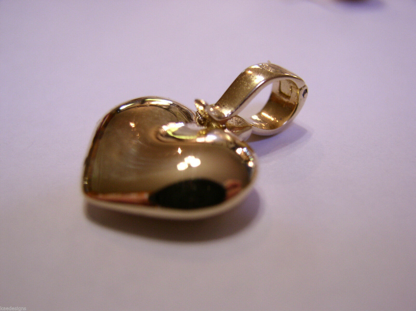 Genuine New 9ct 9k 375 Heavy Full Solid Yellow, Rose or White Gold Heart Pendant With Enhancer