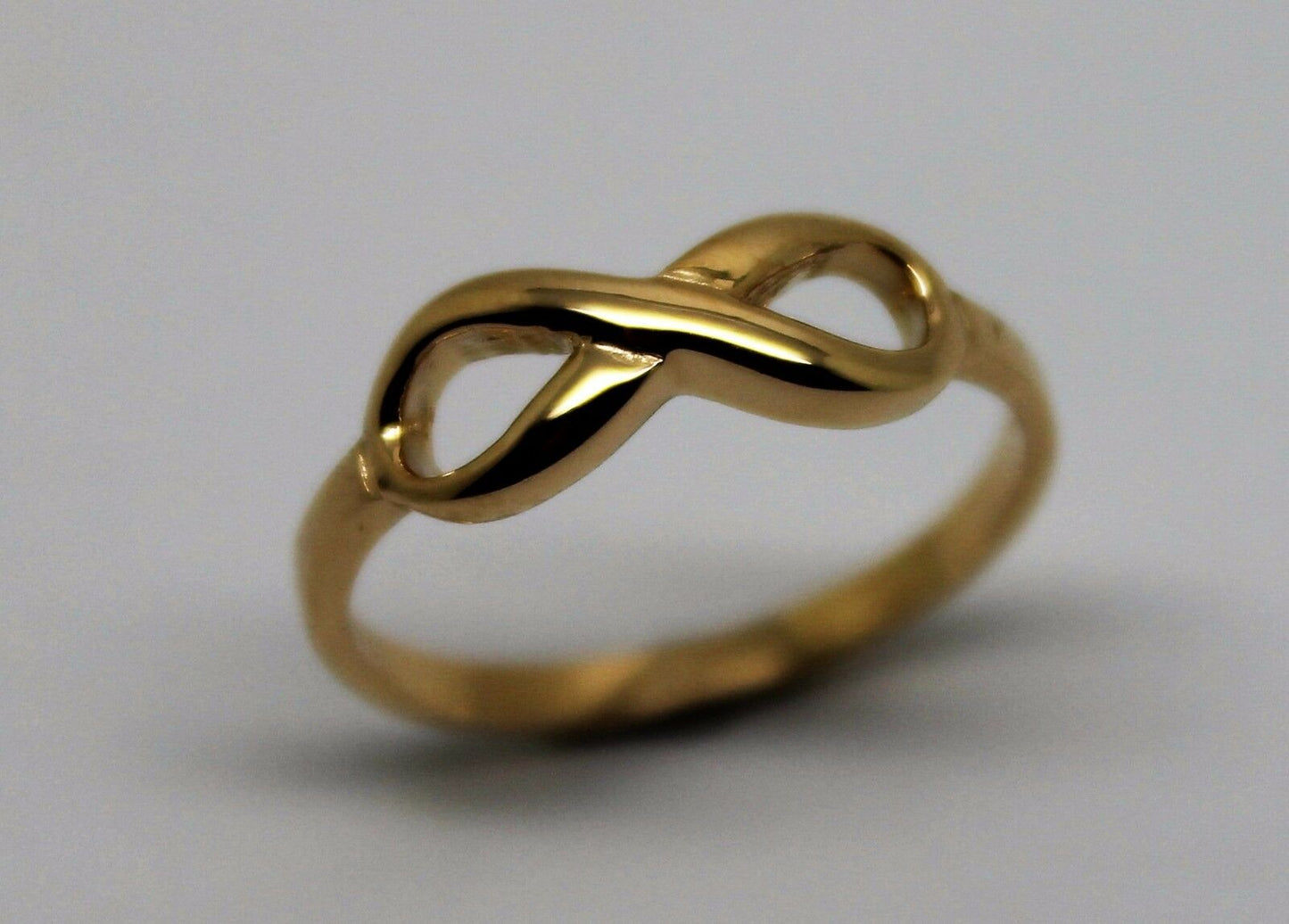 Genuine 9ct 9k 375 Yellow, Rose or White Gold Solid Infinity Ring Size J