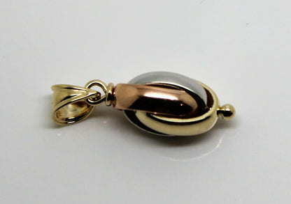 Kaedesigns New 9ct 9k Yellow Rose & White Gold Oval Belcher Pendant