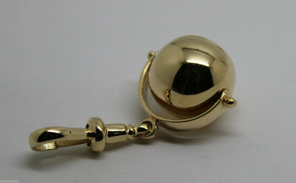 Genuine 9ct Yellow or Rose or White Gold Plain 14mm Ball Spinner with Swivel Clasp